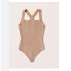 Abercrombie knit bodysuit with criss cross back size XS